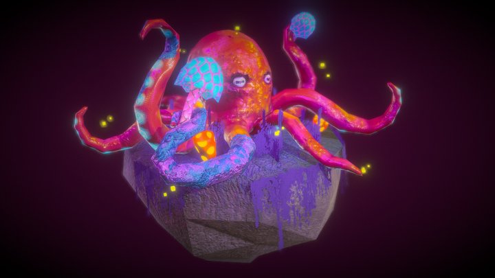 Fantasy Octopus diorama 3D Model