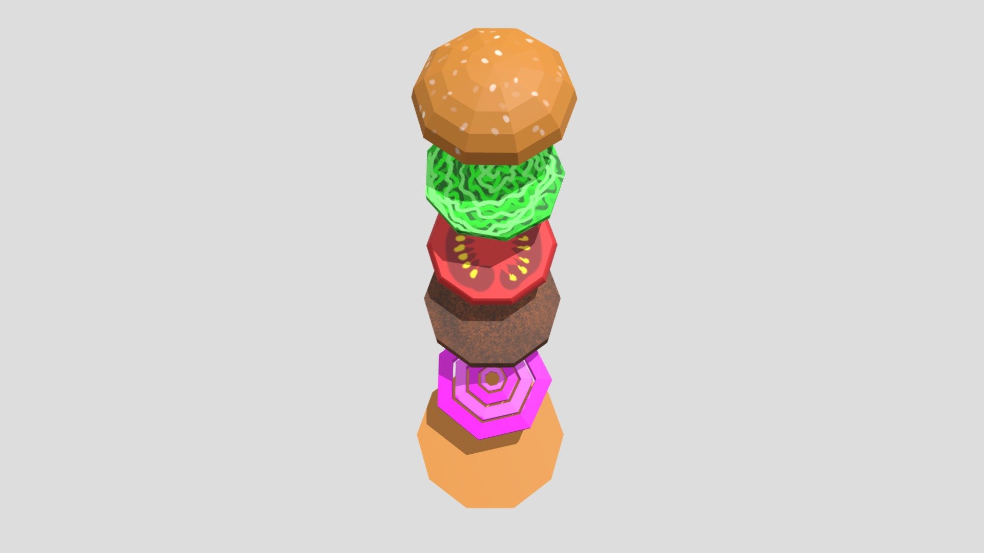 Burger Unassembled - Low Poly - 3D model by Z (@Glitch002) [f7b2761 ...