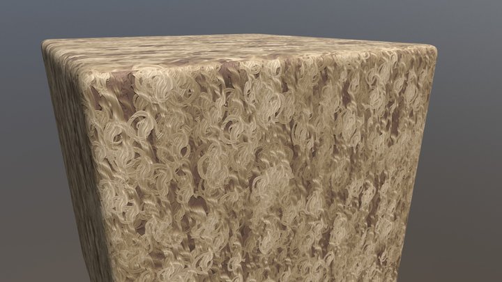 (Cube) Curly Fur PBR 3D Model