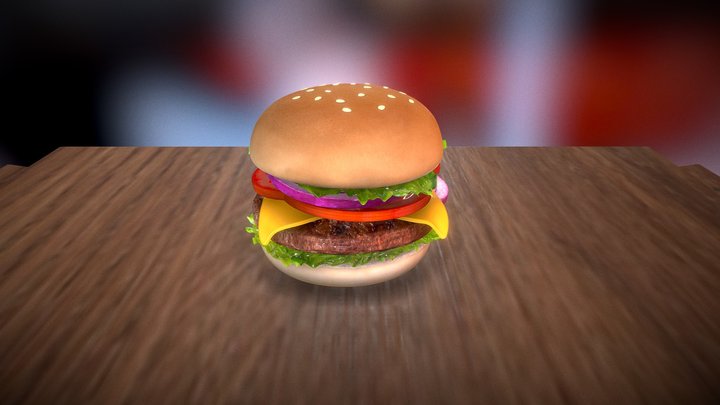 Realistic Cheese Burger 3D Model