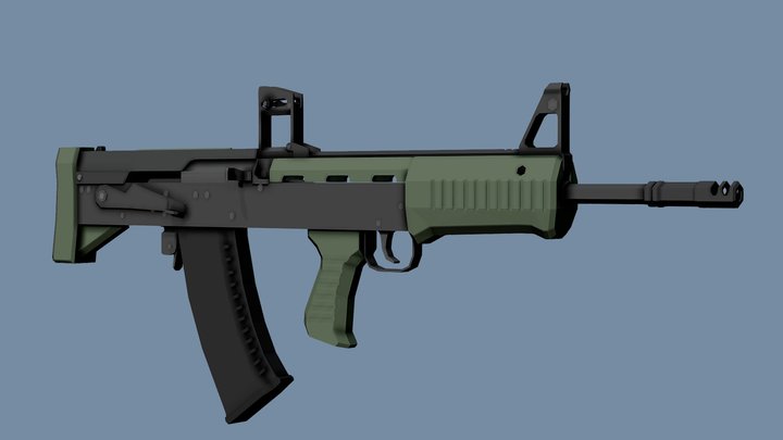 Low-Poly K3 Assault Rifle – Free 3D Model STL