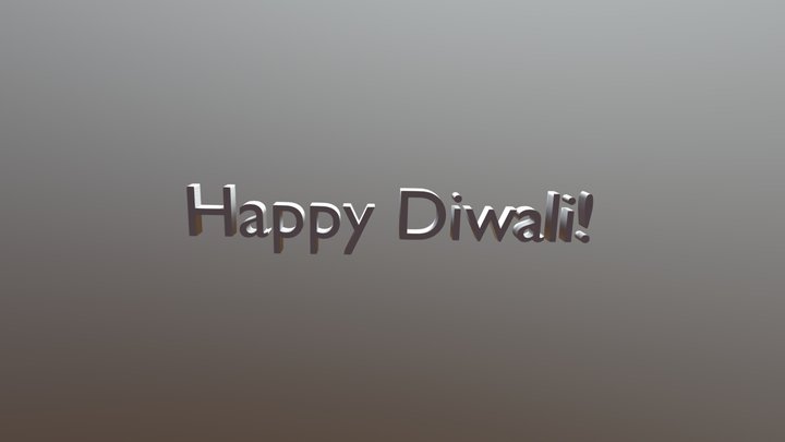 Happy Diwali 3D Text 3D Model