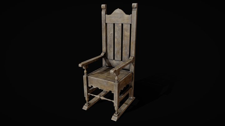 Ancient gothic chair 3D Model