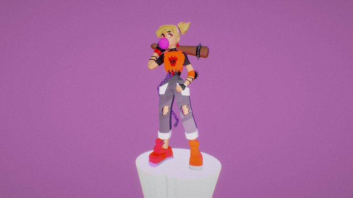 Baseball girl 3D Model