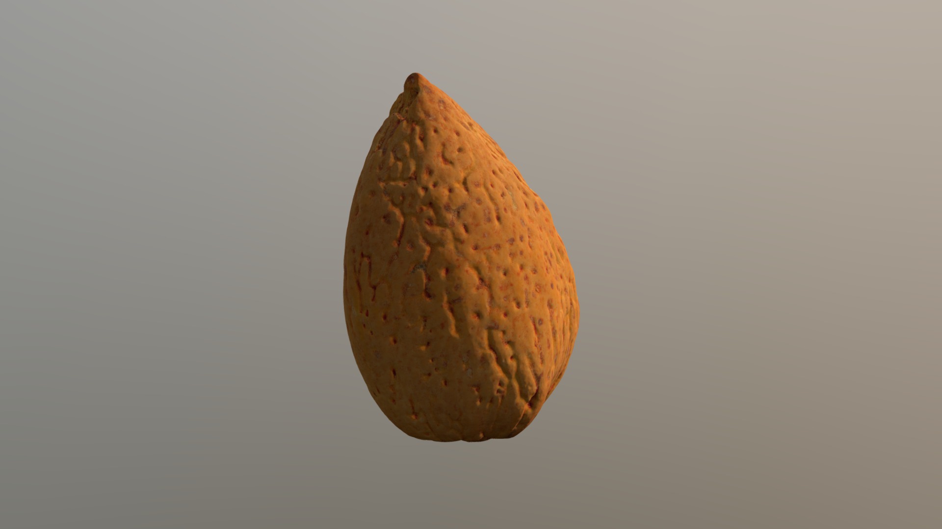 3D model almond nut – high resolution - This is a 3D model of the almond nut - high resolution. The 3D model is about a potato with a black background.