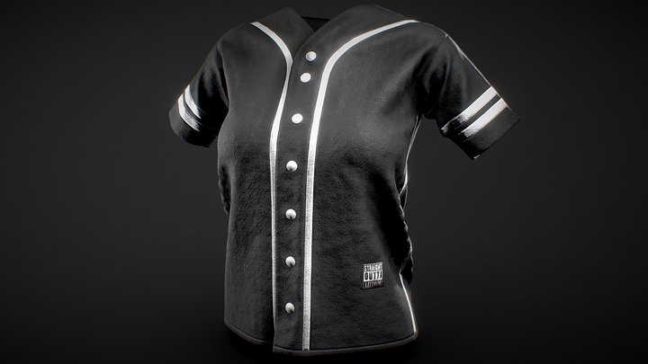 Baseball Half-sleeve T-shirt Female 3D Model