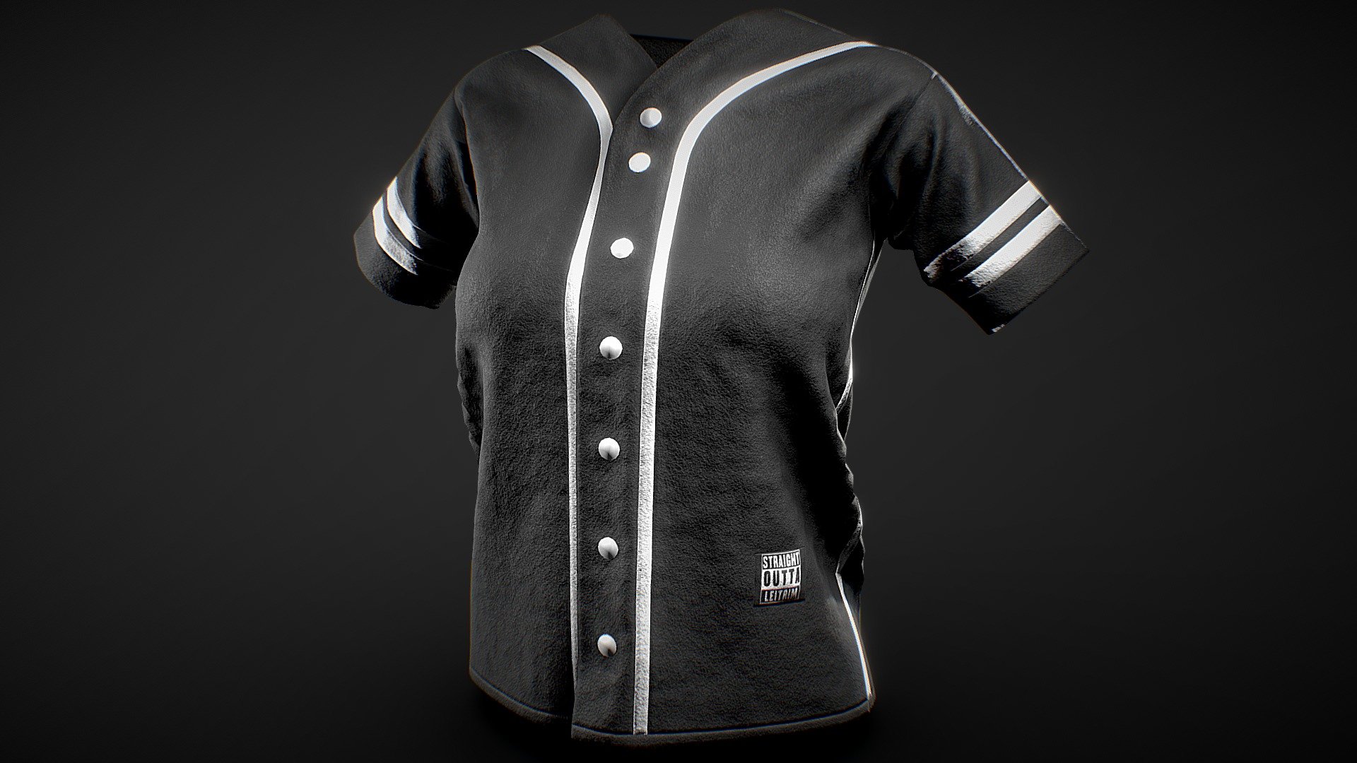 Baseball Halfsleeve Tshirt Female Buy Royalty Free 3D model by