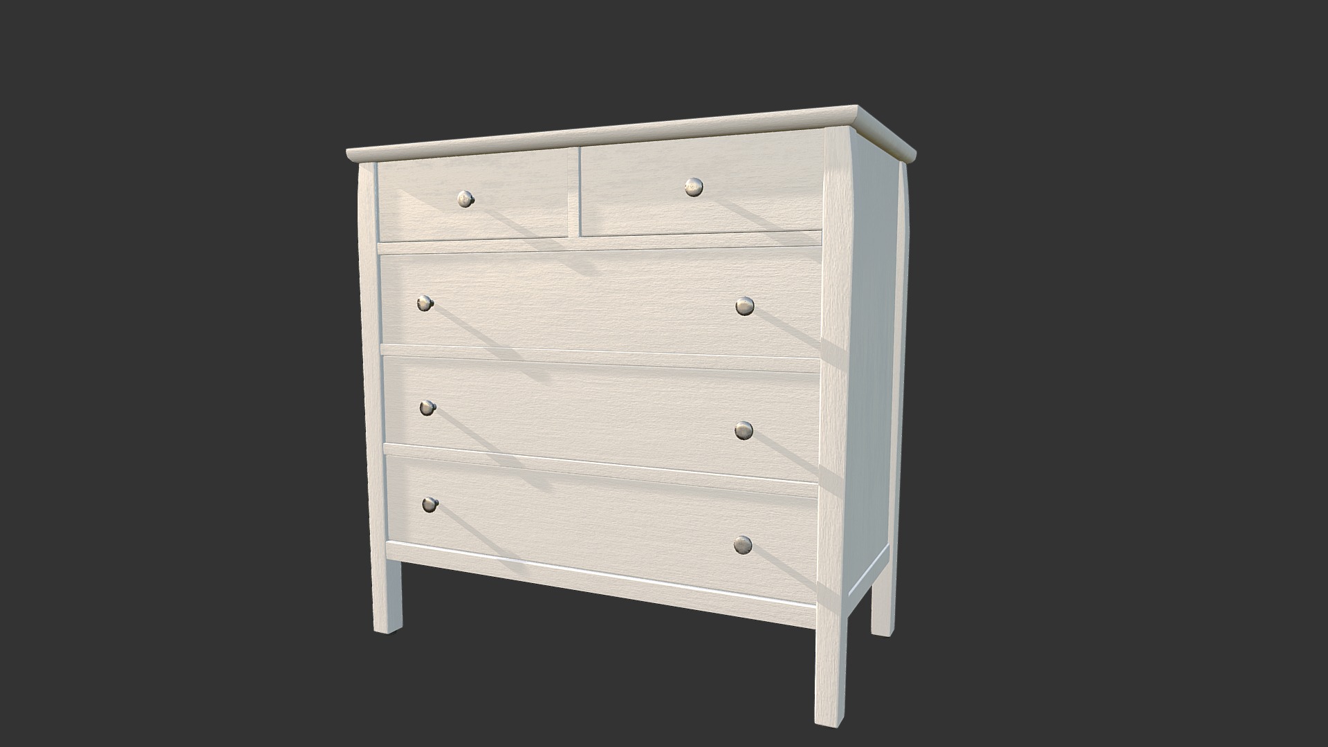 3D model Commode High Scandinavien - This is a 3D model of the Commode High Scandinavien. The 3D model is about a white wooden cabinet.
