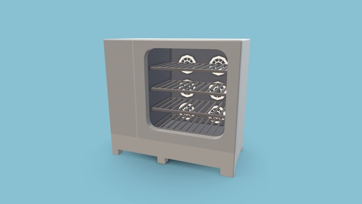 Low poly commercial oven 3D Model