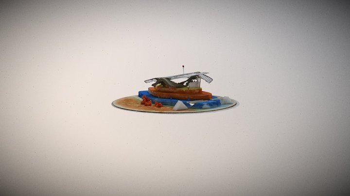 鐵皮屋與瓦片噪音島 3D Model