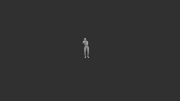 Runs With A Gun And Stops 3D Model