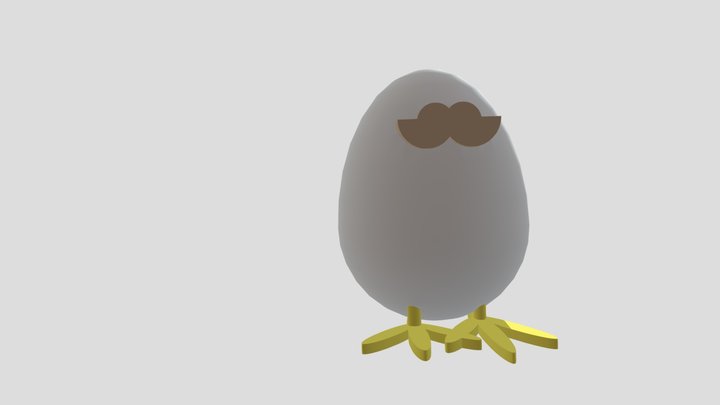 Chicken with a Mustache 3D Model