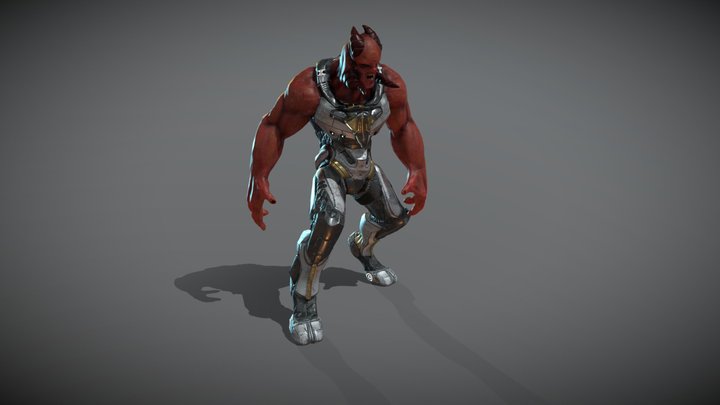 SciFi Demon Soldier 3D Model