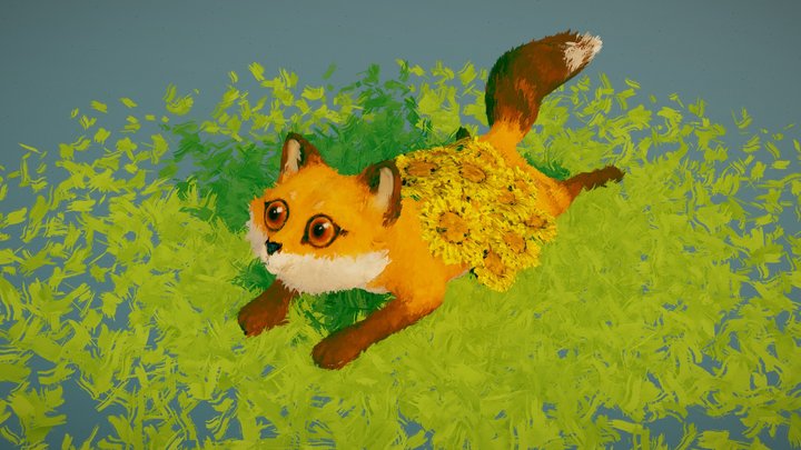 sunflower fox 3D Model