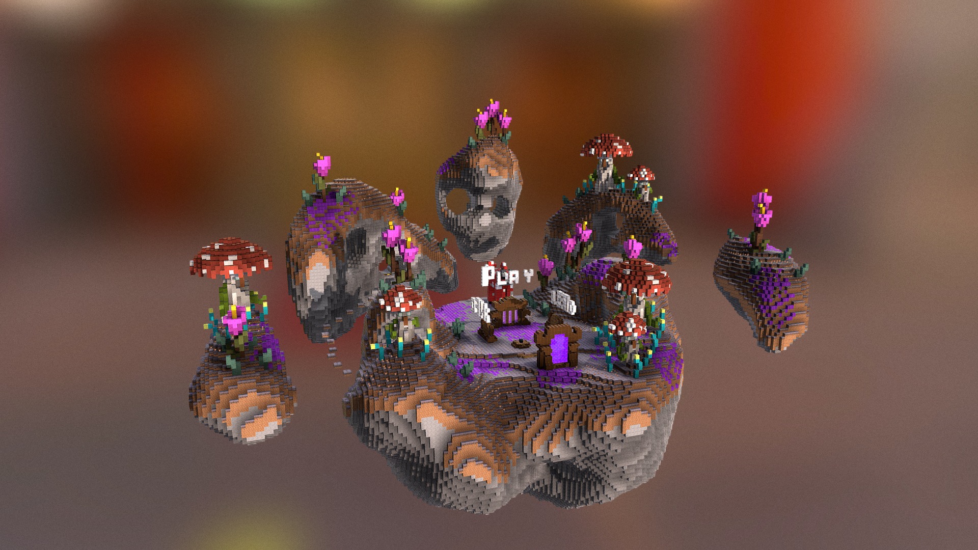 3D model Undertrees Game Lobby - This is a 3D model of the Undertrees Game Lobby. The 3D model is about a group of colorful trees.