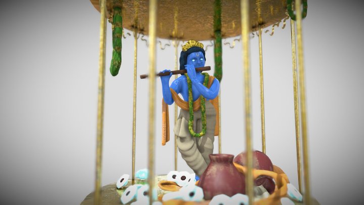 Lord Krishna's Shrine 3D Model