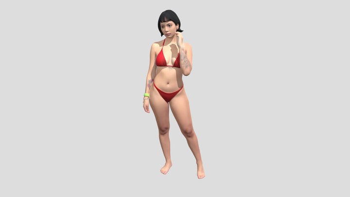 Red Bikini Portrait – Modello 3D gratuito STL