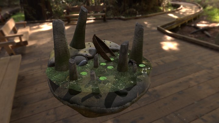 Washlands Island Scene 3D Model