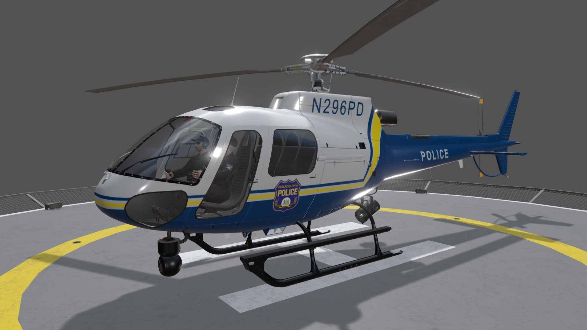 AS-350 Philadelphia Police Animated
