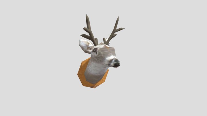 Deer Head Mounted low poly Fbx 3D Model