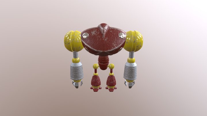 Robot Textured 2 3D Model