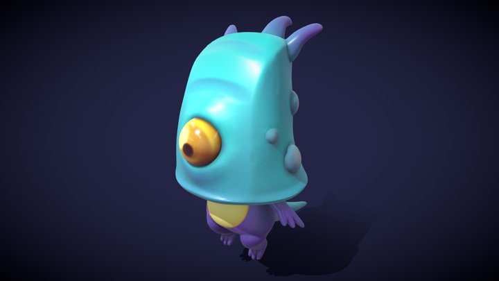 Cute Boxy Creature 3D Model