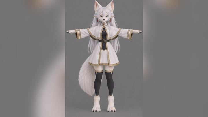 Frieren (Frieren) Furry T-Pose 3D Model