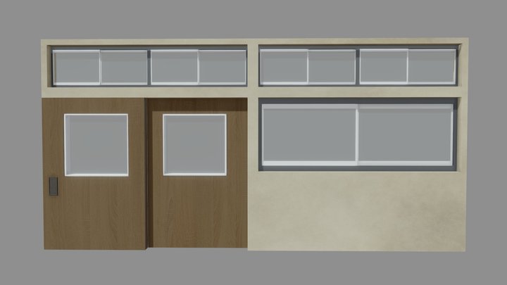 Classroom Wallw Doors 3D Model