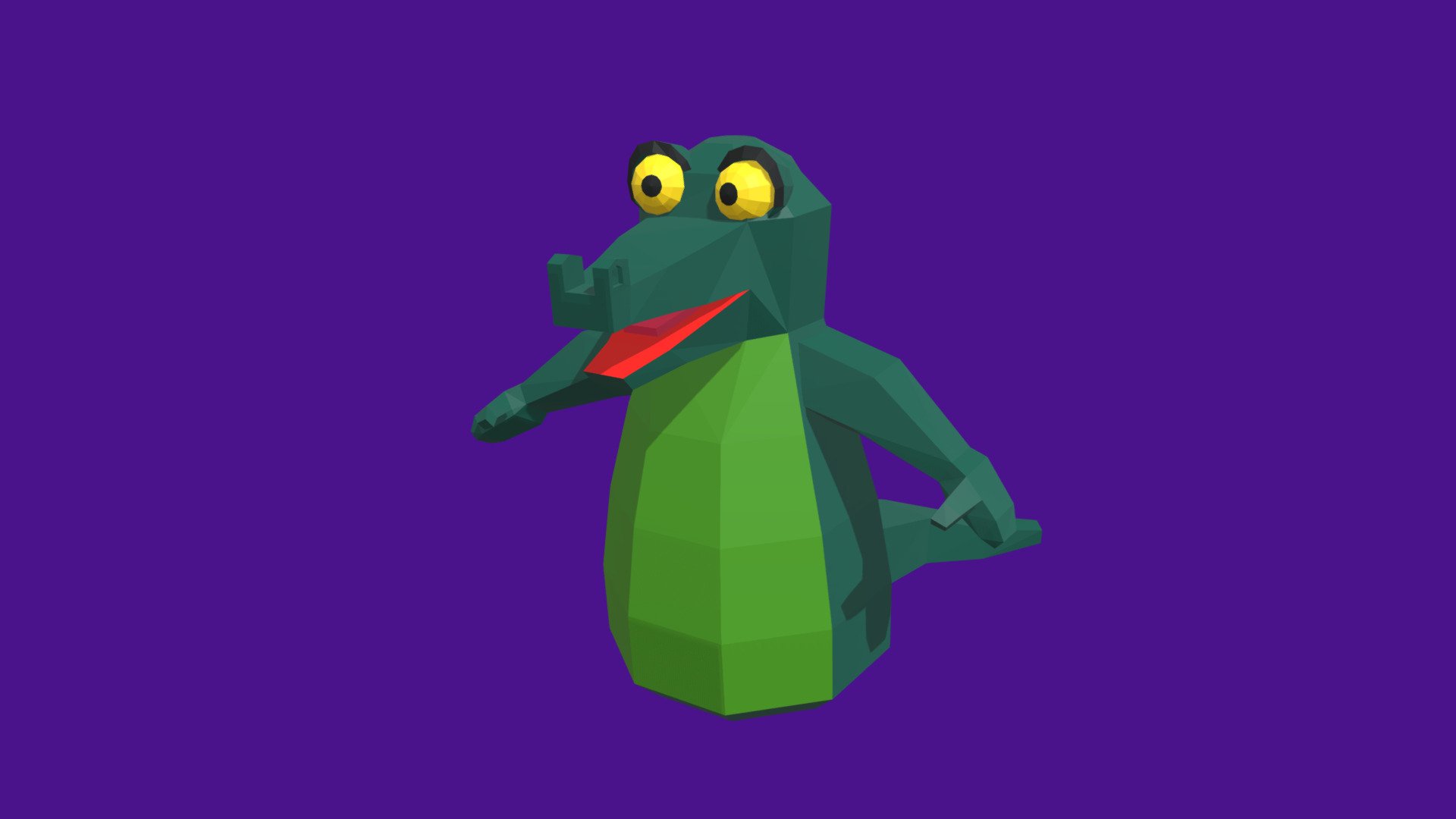 Simple Alligator Hand Puppet — Sketchfab embed 3D viewer