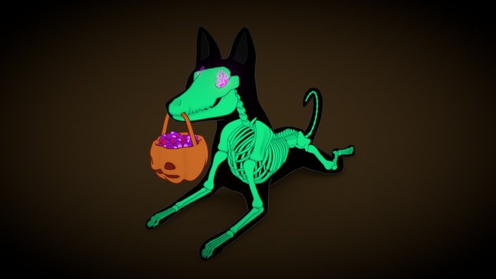 Hallowen X-Ray Dog 3D Model