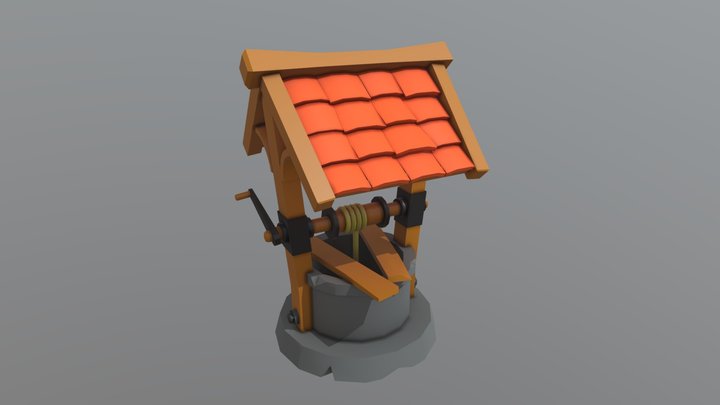 Low poly well 3D Model