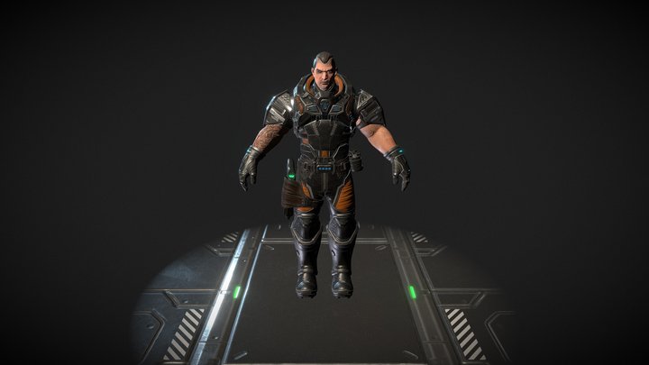 Space fighter suit character 3D Model