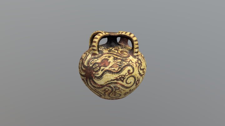Minoan octopus stirrup jar 3D Model