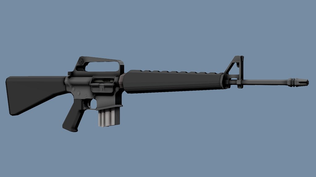 Low-Poly M16
