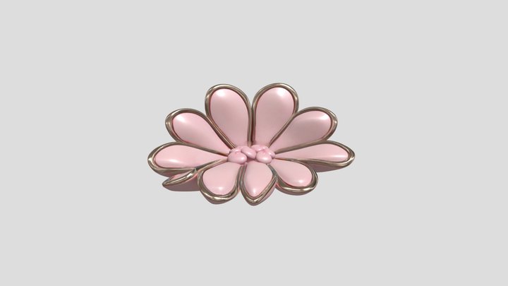 Blossom Opulence Luxury Flower-Shaped Sofa Gold 3D Model