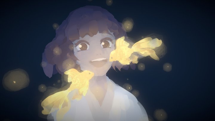 Quill - Goldfish girl 3D Model