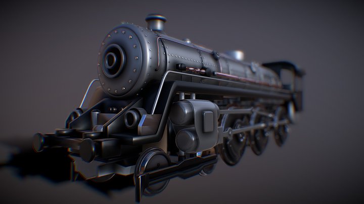 Steam engine train 3D Model