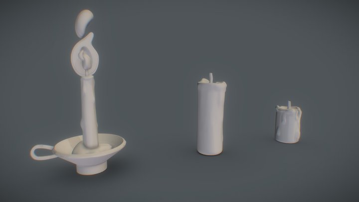 Stylized Candles 3D Model