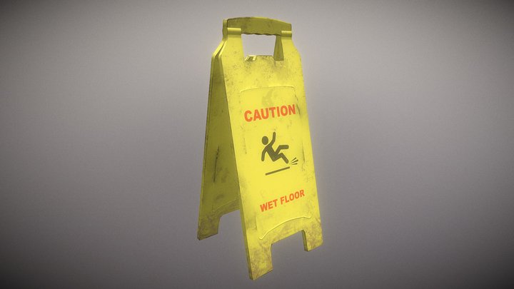 Wet Floor Sign 3D Model