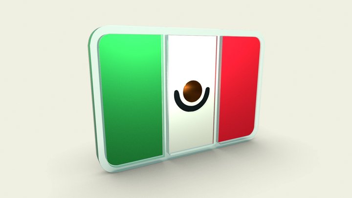 3D Crystalized Mexico Flag 3D Model