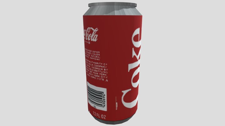 Lata Coca Cola Textura Uv Projeto 3D Model