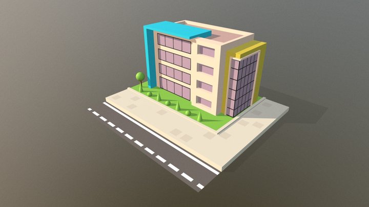 [Low Poly] Hotel 2 3D Model