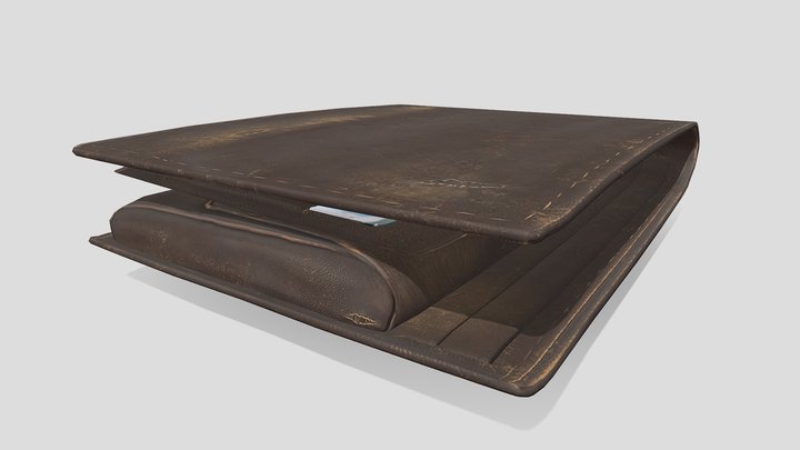 Worn Wallet 3D Model