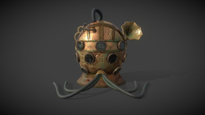 Victorian Deep Sea Diving Helmet 3D Model