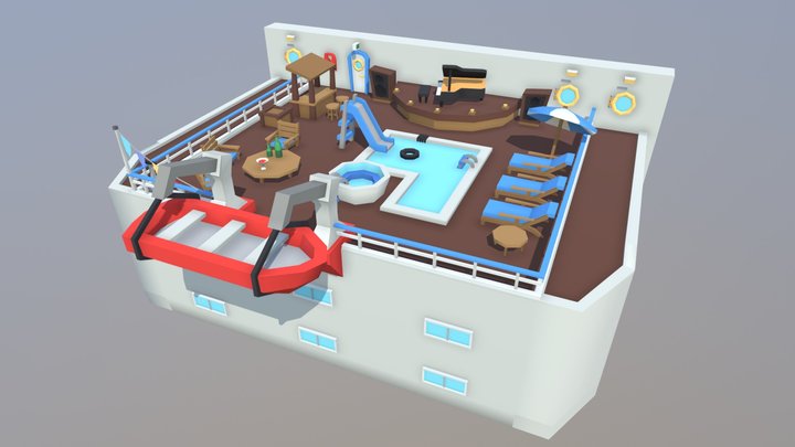 F13 Cruise Ship Environment 3D Model