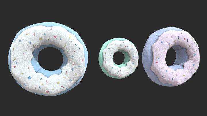 donut pillows 3D Model