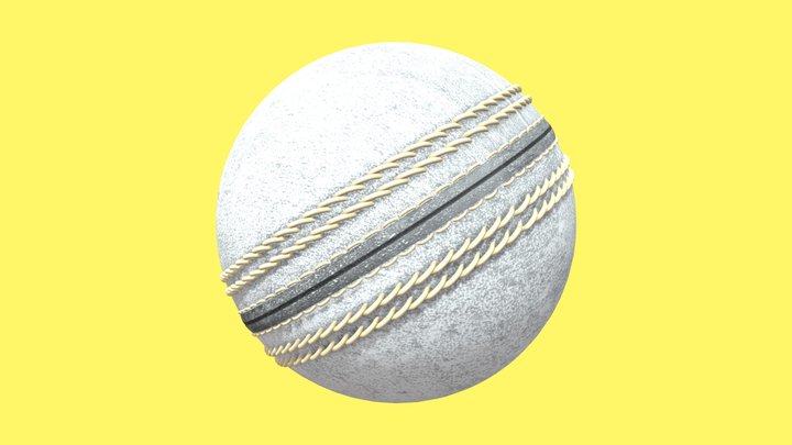 Cricket Ball (Sports) (White). 3D Model