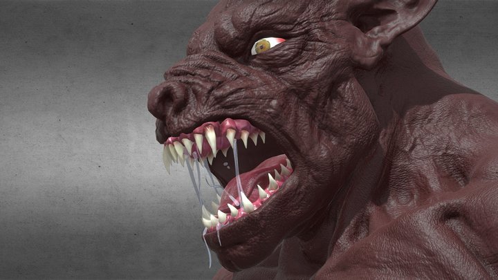 Angry Wolf 3D Model