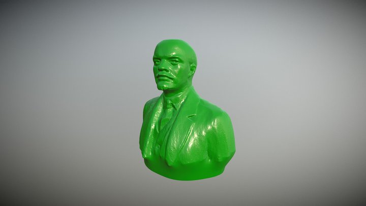 Green Lenin Bust 3D Model