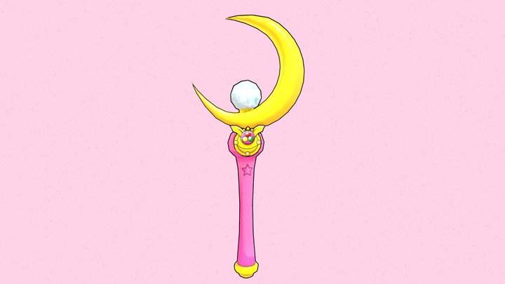 Crescent Moon Wand 3D Model